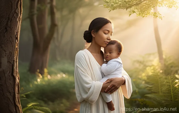 무속에서 가족 화합을 위한 의식 - **Prompt:** "A diverse family of five, including parents, two children (approximately 7 and 10 years...