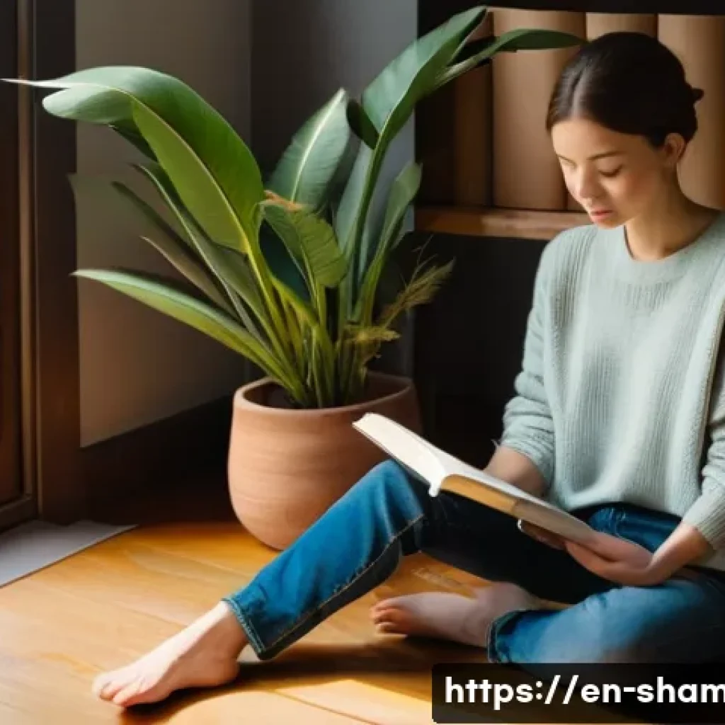 무속 관련 체험 프로그램 - **Prompt:** A serene, gender-neutral person, dressed in comfortable, modern attire (e.g., a soft kni...