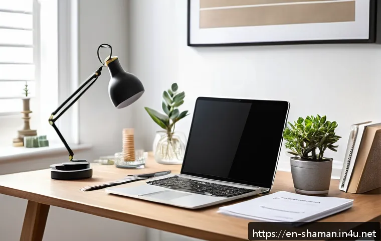 무속과 세금 문제 - A serene home office setup for a spiritual practitioner: a bright, cozy room with soft natural light...